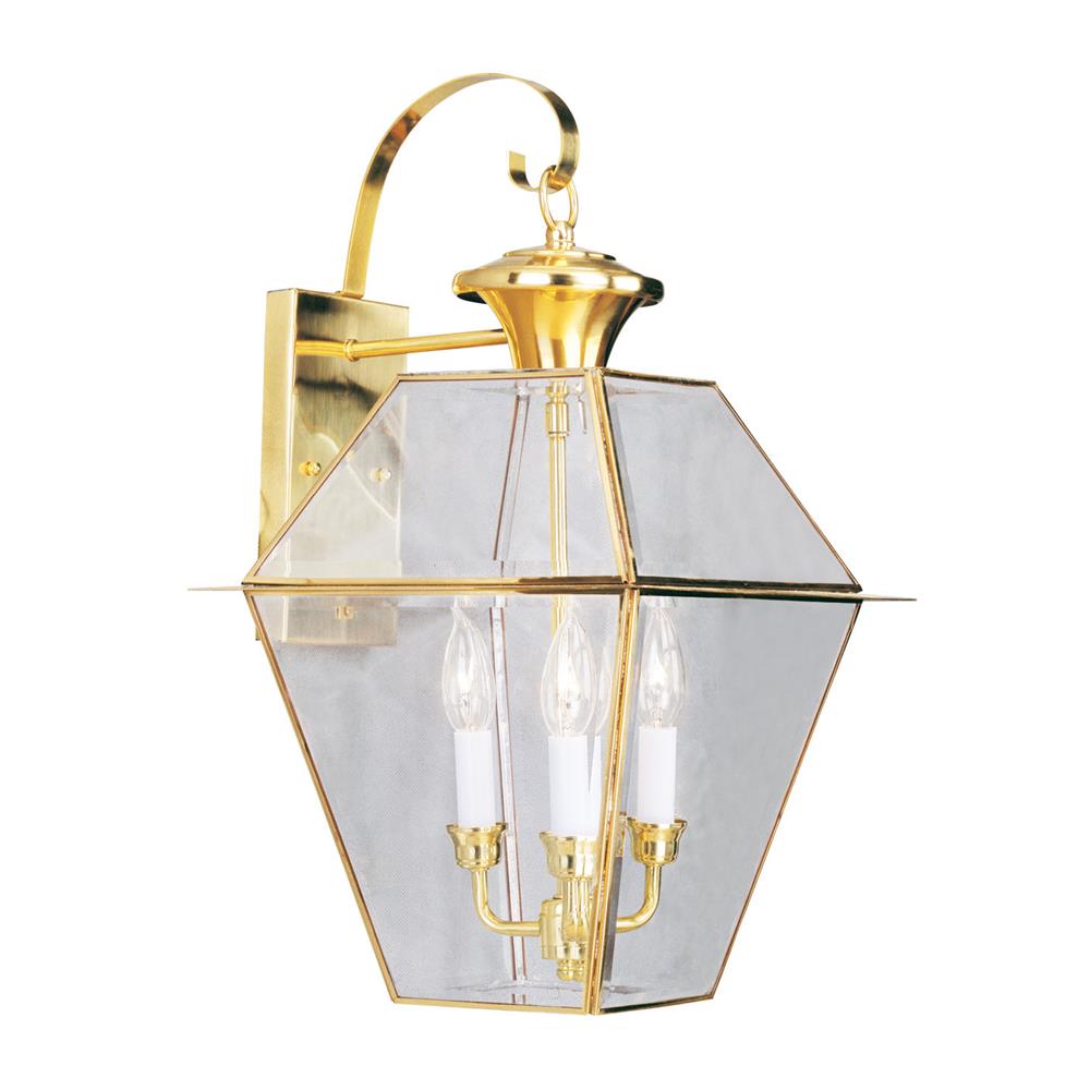 Livex Lighting 2381-02 Westover Outdoor Wall Lantern in Polished Brass 